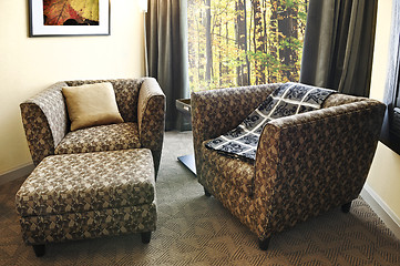 Image showing Armchairs with ottoman