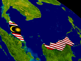 Image showing Malaysia with flag on Earth
