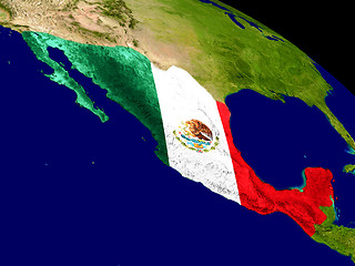 Image showing Mexico with flag on Earth