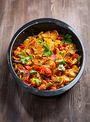 Image showing Baked vegetables in pan