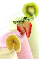 Image showing Assorted fruit smoothies