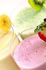 Image showing Assorted fruit smoothies