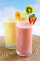 Image showing Assorted fruit smoothies