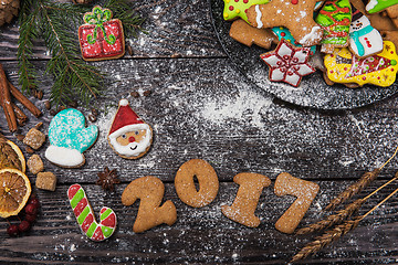 Image showing Gingerbreads for new years and christmas