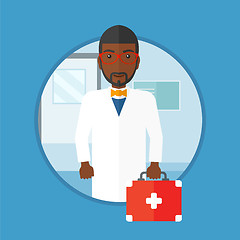 Image showing Doctor with first aid box vector illustration.