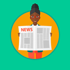 Image showing Woman reading newspaper vector illustration.