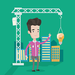Image showing Man having business idea vector illustration.