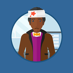 Image showing Man with injured head vector illustration.