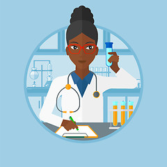 Image showing Laboratory assistant working vector illustration.