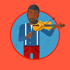 Image showing Man playing violin vector illustration.