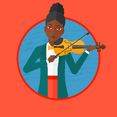 Image showing Woman playing violin vector illustration.