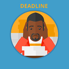 Image showing Businessman having problem with deadline.