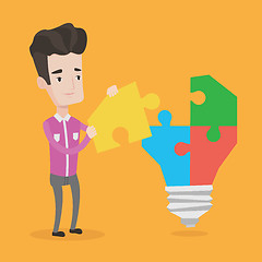 Image showing Man having business idea vector illustration.