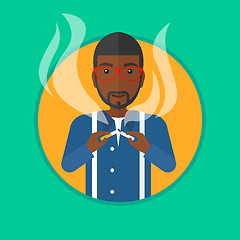 Image showing Young man quitting smoking vector illustration.