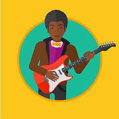 Image showing Musician playing electric guitar.