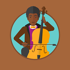 Image showing Man playing cello vector illustration.