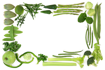 Image showing Green Food Abstract Border
