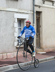 Image showing Man on a Velociped - Paris-Nice 2016