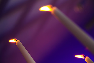 Image showing Candles on fire