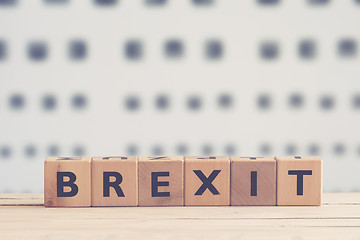 Image showing Brexit sign made of wood