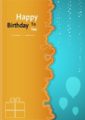 Image showing Birthday poster with two color and wavy line