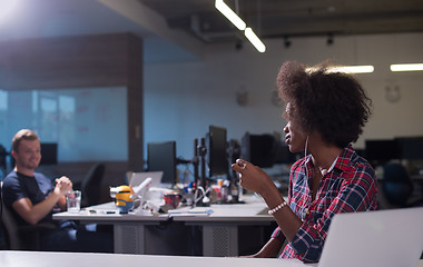 Image showing portrait of a young successful African-American woman in modern 