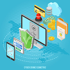 Image showing Cyber crime isometric concept