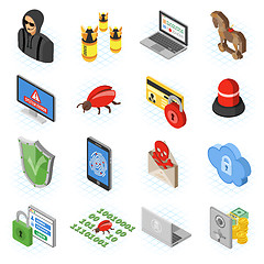 Image showing Internet Security isometric Flat Icon Set