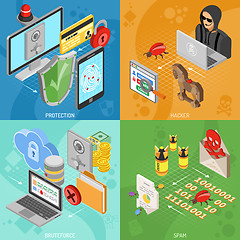 Image showing Internet Security Isometric square Banners