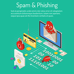 Image showing Spam and Phishing Isometric Concept