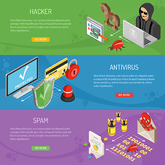 Image showing Internet Security Isometric horizontal Banners