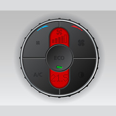 Image showing Black air condition gauge with red lcd