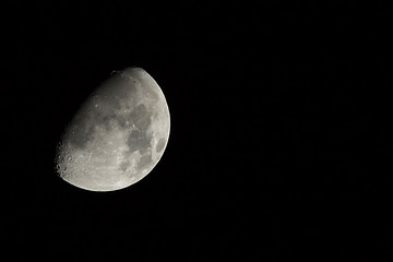 Image showing Gibbous Waxing Moon with Copy Space