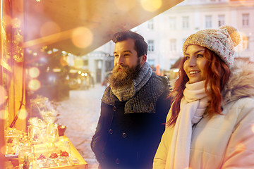 Image showing happy couple walking outdoors