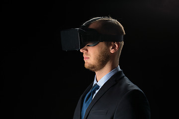 Image showing businessman in virtual reality glasses or headset