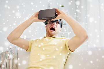 Image showing young man in virtual reality headset or 3d glasses