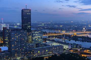 Image showing Vienna cityscape night scene