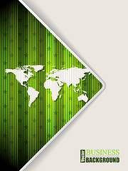 Image showing Abstract green brochure with world map