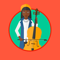 Image showing Woman playing cello vector illustration.