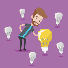 Image showing Man having business idea vector illustration.