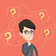 Image showing Young businessman thinking vector illustration.