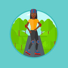 Image showing Sporty woman on roller-skates vector illustration.