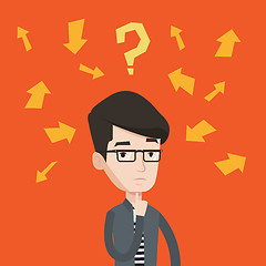 Image showing Young businessman thinking vector illustration.