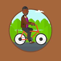 Image showing Man riding bicycle vector illustration.