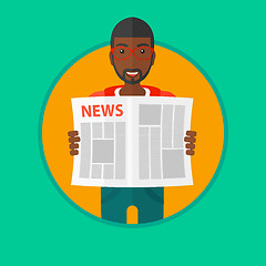 Image showing Man reading newspaper vector illustration.