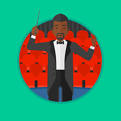 Image showing Conductor directing with baton vector illustration