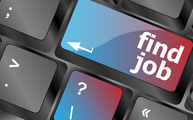 Image showing Searching for job on the internet. Jobs button on computer keyboard vector, keyboard keys, keyboard button