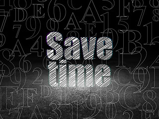 Image showing Time concept: Save Time in grunge dark room