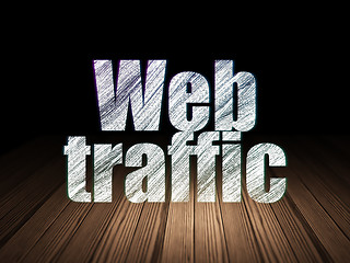 Image showing Web design concept: Web Traffic in grunge dark room
