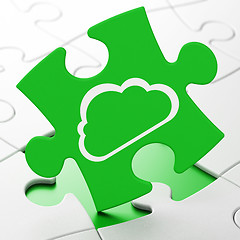 Image showing Cloud computing concept: Cloud on puzzle background